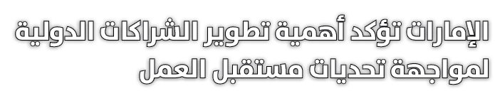 الإمارات تؤكد أهمية تطوير الشراكات الدولية لمواجهة تحديات مستقبل العمل 