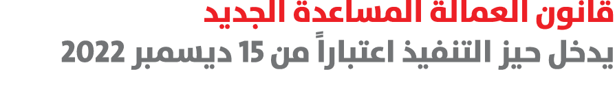 قانون العمالة المساعدة الجديد يدخل حيز التنفيذ اعتباراً من 15 ديسمبر 2022