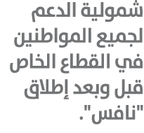 شمولية الدعم لجميع المواطنين في القطاع الخاص قبل وبعد إطلاق \“نافس\". 