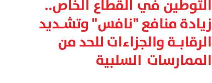 التوطين في القطاع الخاص.. زيادة منافع \“نافس\" وتشديد الرقابة والجزاءات للحد من الممارسات السلبية 