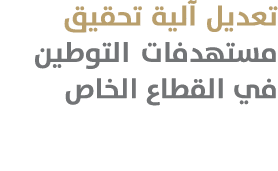 تعديل آلية تحقيق مستهدفات التوطين في القطاع الخاص