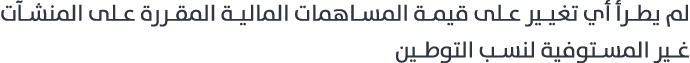 لم يطرأ أي تغيير على قيمة المساهمات المالية المقررة على المنشآت غير المستوفية لنسب التوطين