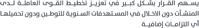 يسهم القرار بشكل كبير في تعزيز تخطيط القوى العاملة لدى المنشآت دون الاخلال في المستهدفات السنوية للتوطين ودون تحميلها...