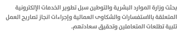 بحثت وزارة الموارد البشرية والتوطين سبل تطوير الخدمات الإلكترونية المتعلقة بالاستفسارات والشكاوى العمالية وإجراءات ان...