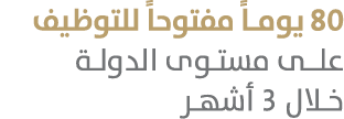 80 يوماً مفتوحاً للتوظيف علـى مستـوى الدولـة خـلال 3 أشهـر 