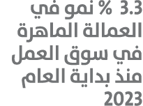 3.3 % نمو في العمالة الماهرة في سوق العمل منذ بداية العام 2023