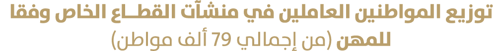 توزيع المواطنين العاملين في منشآت القطــاع الخاص وفقا للمهن (من إجمالي 79 ألف مواطن) 