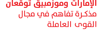 الإمارات وموزمبيق توقعان مذكرة تفاهم في مجال القوى العاملة 