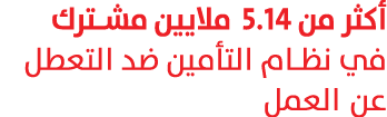 أكثر من 5.14 ملايين مشترك في نظام التأمين ضد التعطل عن العمل 