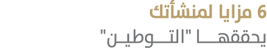 6 مزايا لمنشأتك يحققهـــا \“التــــوطيــن\"