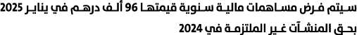سيتم فرض مساهمات مالية سنوية قيمتها 96 ألف درهم في يناير 2025 بحق المنشآت غير الملتزمة في 2024