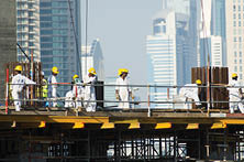 DEC 3 -DUBAI, UAE: portraits of foreing workers on the third december 2013 in Dubai,UAE.Dubai has approximately 250,000 laborers, mostly South Asian, working on real estate and in poor conditions