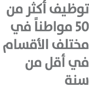 توظيف أكثر من 50 مواطناً في مختلف الأقسام في أقل من سنة