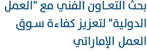بحث التعاون الفني مع \“العمل الدولية\" لتعزيز كفاءة سوق العمل الإماراتي 