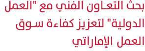 بحث التعاون الفني مع \“العمل الدولية\" لتعزيز كفاءة سوق العمل الإماراتي 