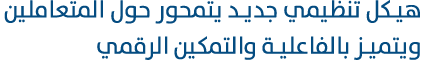 هيكل تنظيمي جديد يتمحور حول المتعاملين ويتميز بالفاعلية والتمكين الرقمي