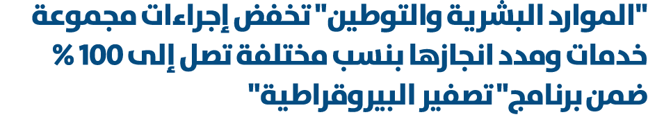 \“الموارد البشرية والتوطين\" تخفض إجراءات مجموعة خدمات ومدد انجازها بنسب مختلفة تصل إلى 100 % ضمن برنامج\" تصفير البي...