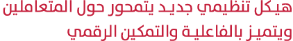 هيكل تنظيمي جديد يتمحور حول المتعاملين ويتميز بالفاعلية والتمكين الرقمي