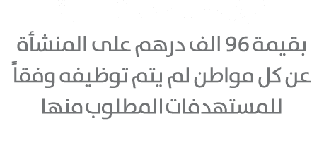 فرض مساهمات مالية بقيمة 96 الف درهم على المنشأة عن كل مواطن لم يتم توظيفه وفقاً للمستهدفات المطلوب منها