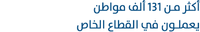 أكثر من 131 ألف مواطن يعملون في القطاع الخاص 