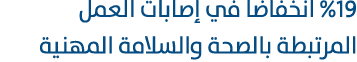 %19 انخفاضا في إصابات العمل المرتبطة بالصحة والسلامة المهنية 