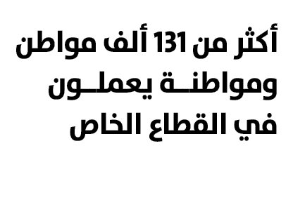 أكثر من 131 ألف مواطن ومواطنــة يعملــون في القطاع الخاص 