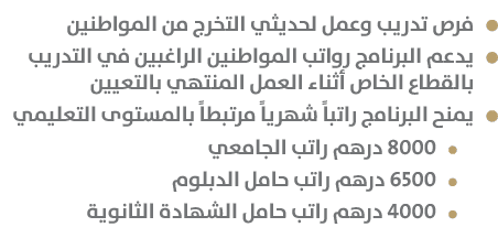  فرص تدريب وعمل لحديثي التخرج من المواطنين يدعم البرنامج رواتب المواطنين الراغبين في التدريب بالقطاع الخاص أثناء العم...