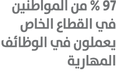 97 % من المواطنين في القطاع الخاص يعملون في الوظائف المهارية 