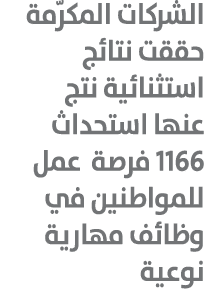 الشركات المكرّمة حققت نتائج استثنائية نتج عنها استحداث 1166 فرصة عمل للمواطنين في وظائف مهارية نوعية