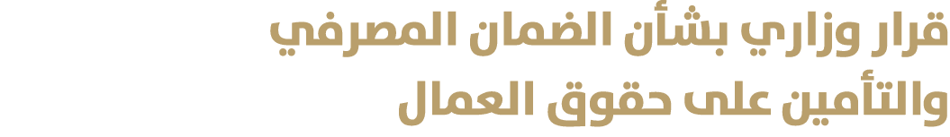 قرار وزاري بشأن الضمان المصرفي والتأمين على حقوق العمال 