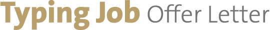 Typing Job Offer Letter