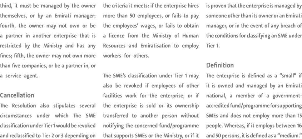 third, it must be managed by the owner themselves, or by an Emirati manager; fourth, the owner may not own or be a pa...