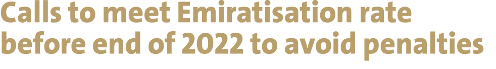 Calls to meet Emiratisation rate before end of 2022 to avoid penalties
