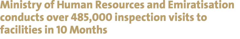 Ministry of Human Resources and Emiratisation conducts over 485,000 inspection visits to facilities in 10 Months 