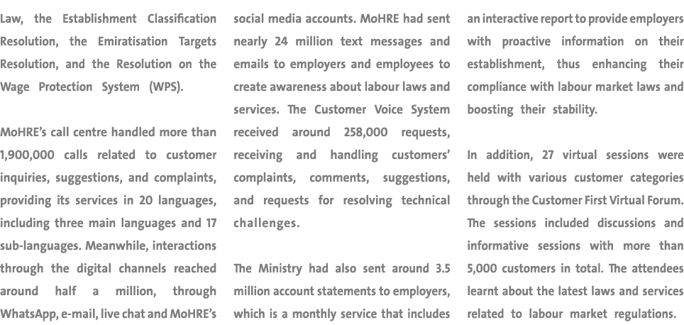 Law, the Establishment Classification Resolution, the Emiratisation Targets Resolution, and the Resolution on the Wag...