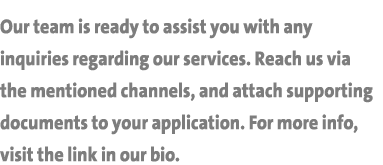 Our team is ready to assist you with any inquiries regarding our services. Reach us via the mentioned channels, and a...