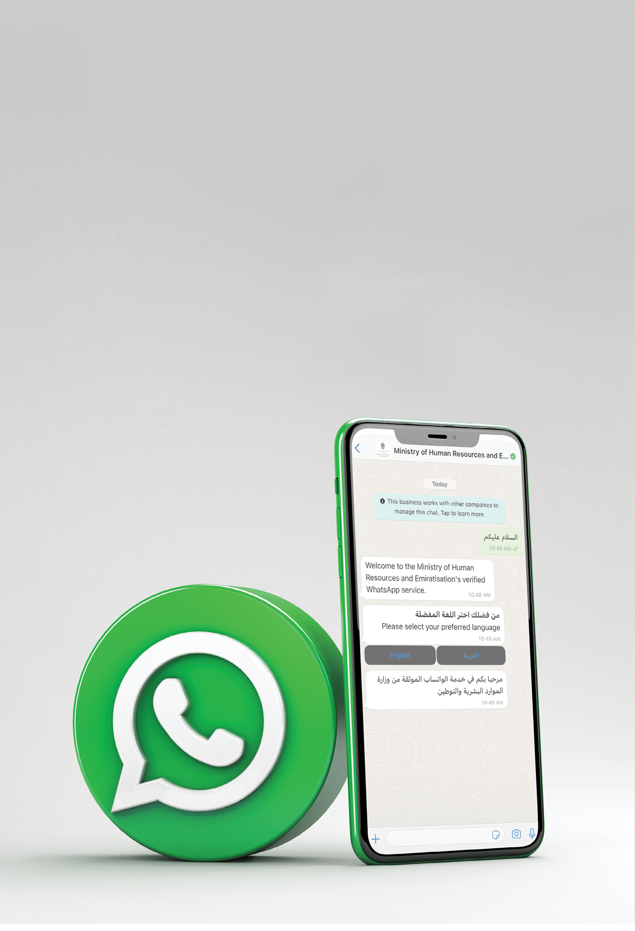 Valencia, Spain - March, 2021: WhatsApp icon with mobile phone mockup isolated on a white background in 3D rendering. WhatsApp is an online social media network. Social media messaging app