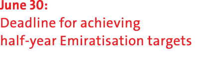 June 30: Deadline for achieving half year Emiratisation targets