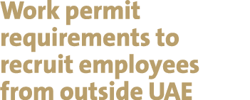 Work permit requirements to recruit employees from outside UAE