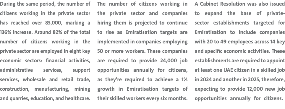 During the same period, the number of citizens working in the private sector has reached over 85,000, marking a 136% ...