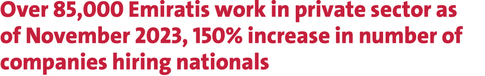 Over 85,000 Emiratis work in private sector as of November 2023, 150% increase in number of companies hiring nationals 