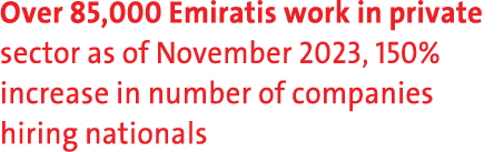 Over 85,000 Emiratis work in private sector as of November 2023, 150% increase in number of companies hiring nationals 