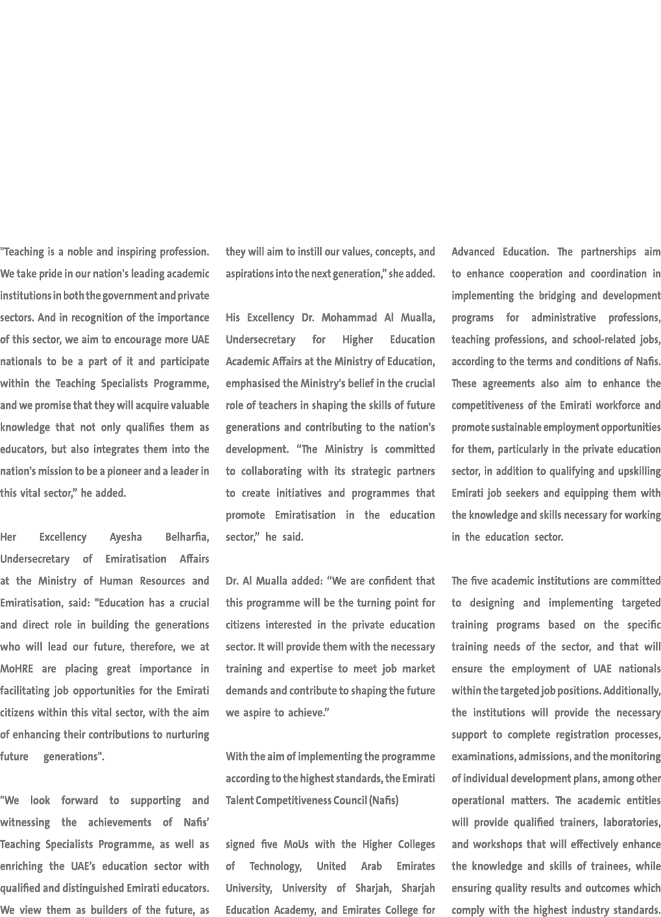 \“Teaching is a noble and inspiring profession. We take pride in our nation's leading academic institutions in both t...