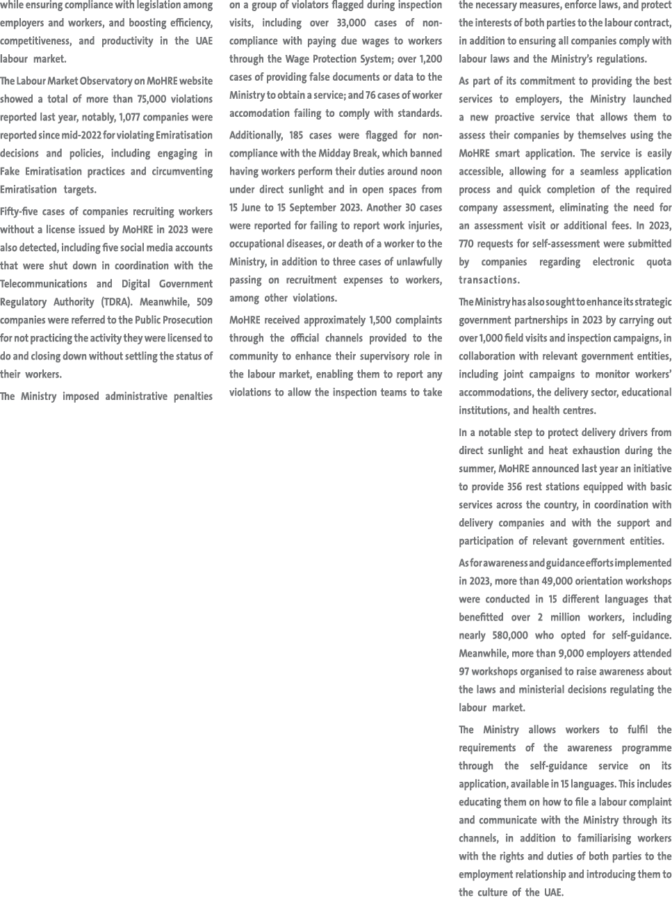 while ensuring compliance with legislation among employers and workers, and boosting efficiency, competitiveness, and...