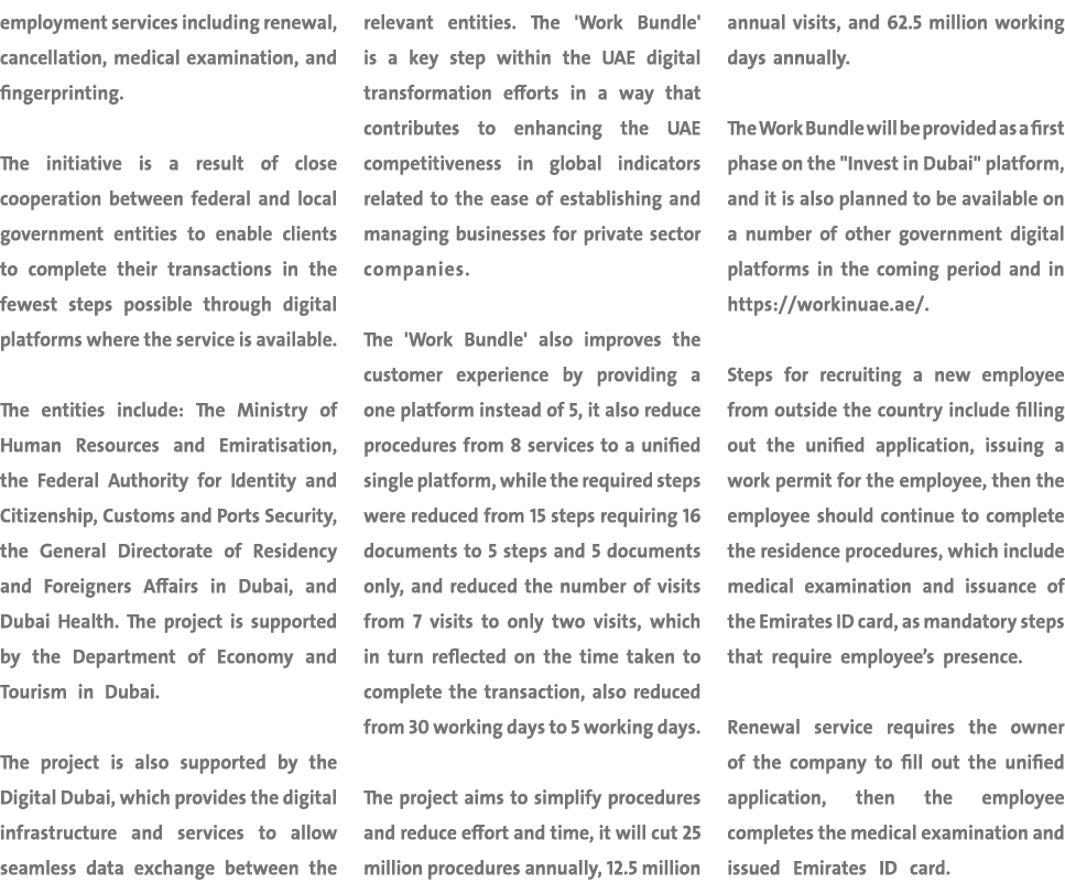 employment services including renewal, cancellation, medical examination, and fingerprinting. The initiative is a res...