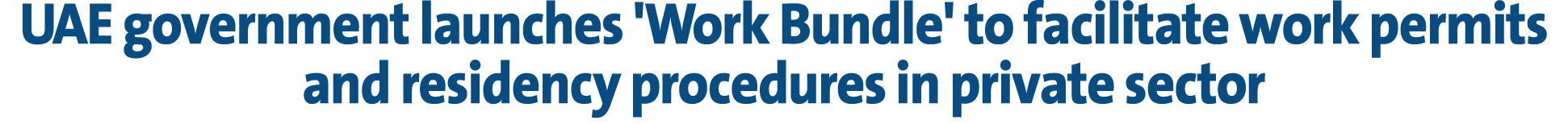UAE government launches 'Work Bundle' to facilitate work permits and residency procedures in private sector
