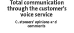 Total communication through the customer's voice service Customers' opinions and comments