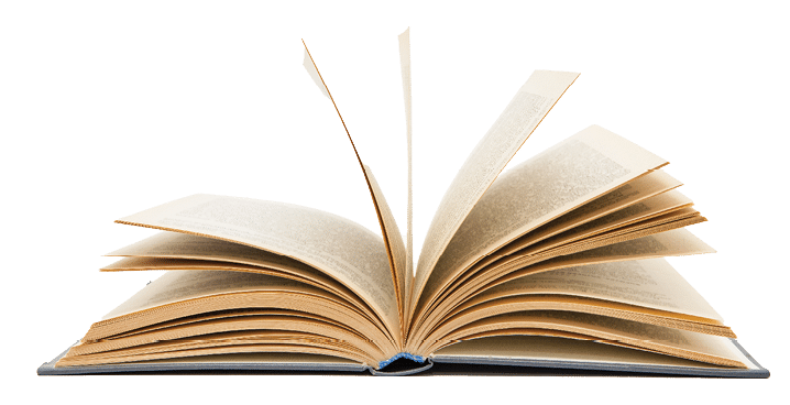 open book on white background