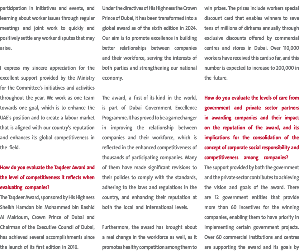participation in initiatives and events, and learning about worker issues through regular meetings and joint work to ...