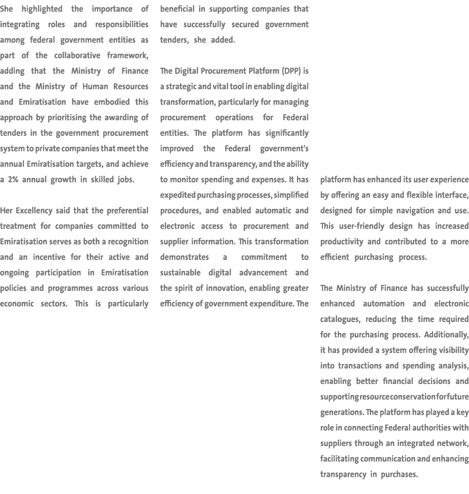She highlighted the importance of integrating roles and responsibilities among federal government entities as part of...